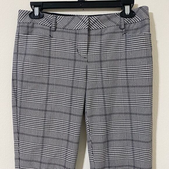 Express Columnist Plaid Houndstooth Boot Cut Ankle Pants Slacks Business Trouser - Picture 2 of 13
